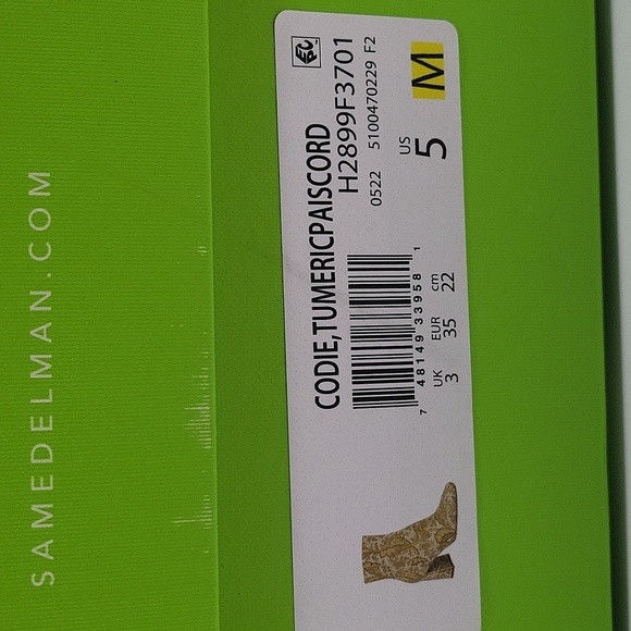 269- Sam Edelman Codie Ankle Boots, Tumeric Paiscord 5M NWT - Picture 15 of 15